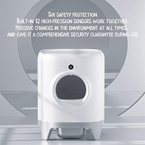 WC para mascotas/Caja de arena Automático inteligente cerrado Caja de capas Caja de arena Wi-Fi Aplicación remota Control Cat Litter Caja 7L Aseo grande de autolimpieza para 1.5kg-8kg Cat Pet Arenero