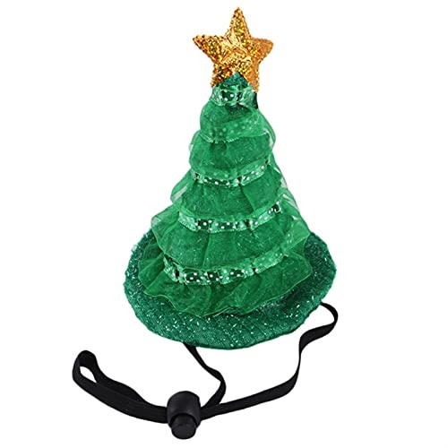 WEARRR Sombrero de Mascotas de Halloween Sombrero de árbol de Navidad Verde para Mascota Perro Gato Falso Papel Partido Papel Juego Accesorios Fiesta Traje Headwear (Color : G)