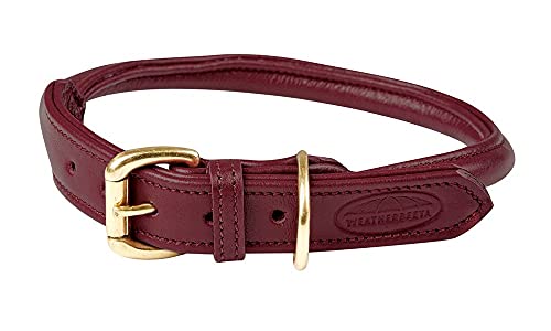 Weatherbeeta - Collar redondeado de piel para perro (XXL) (Granate)