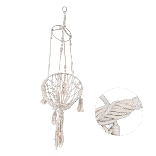 Weikeya Columpio Colgante para Gatos, Cama de Gato de Macramé Tejida a Mano Bohemia para Patio para el Hogar