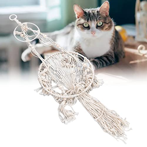 Weikeya Columpio Colgante para Gatos, Cama de Macramé para Gatos Bohemio Cómodo para el Hogar para el Jardín