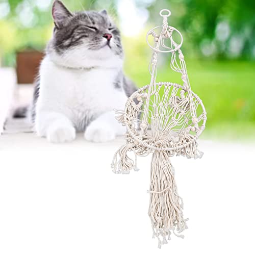 Weikeya Columpio Colgante para Gatos, Cama de Macramé para Gatos Bohemio Cómodo para el Hogar para el Jardín