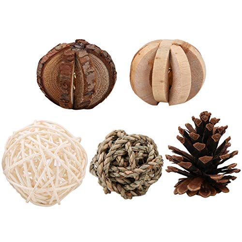 Weiyiroty Accesorios de Juguete para Ratones, Pelota de Juguete para Mascotas, Juguetes para Mascotas Juguetes para Perros Loros de Madera para Ratas, hámsteres, Conejos