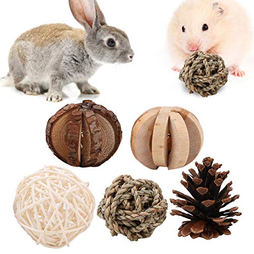 Weiyiroty Accesorios de Juguete para Ratones, Pelota de Juguete para Mascotas, Juguetes para Mascotas Juguetes para Perros Loros de Madera para Ratas, hámsteres, Conejos