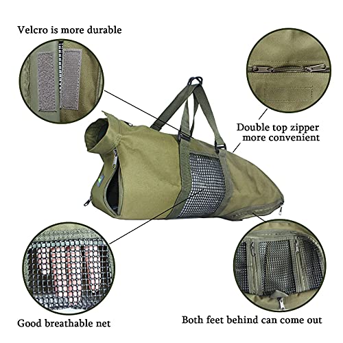 Wellver Bolsa de aseo para gatos, bolsa de sujeción para baño, lavado, recorte de uñas, antimordeduras y antiarañazos, cómoda transportadora para gatos (L, oliva)