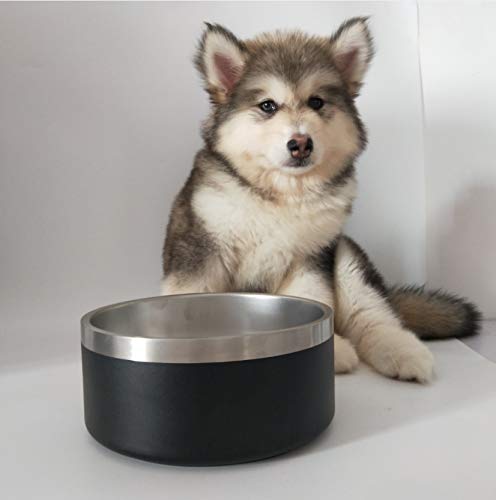 WENY Cuenco De Perro Negro Cuenco para Perros De Acero Inoxidable Cuencos para Mascotas con Fondo Antideslizante para Gatos Cachorros Comedero para Perros Pequeños
