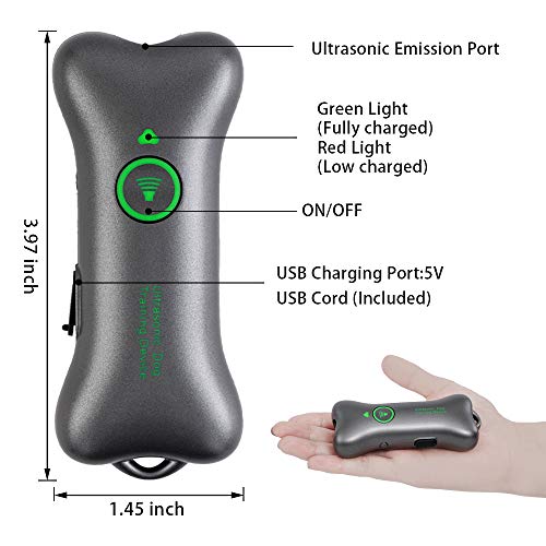 WERPOWER Antiladridos para Perros Ultrasonidos, Ahuyentador de Perros Anti Ladridos Dispositivo Ahuyentador Perros Entrenamiento Interior al Aire Libre Seguro y Humano para Perros pequeños y Grandes