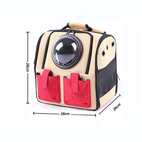 WFIZNB Mochila Plegable Transporte de Astronauta Cápsula de Transporte Bolso de Hombro Mochila para Perros y Gatos Bolsa para Transporte de Mascotas,Beige