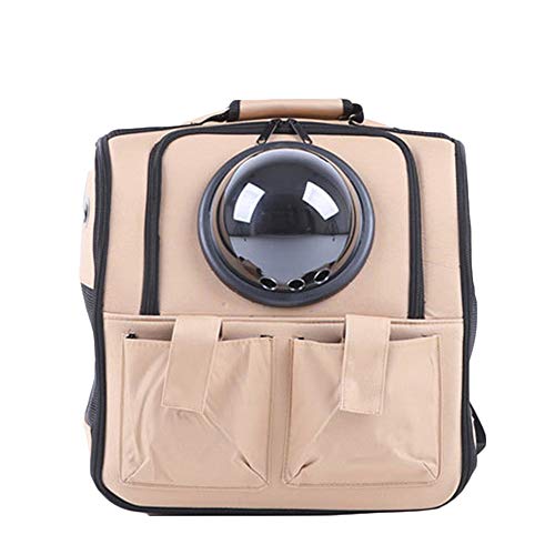 WFIZNB Mochila Plegable Transporte de Astronauta Cápsula de Transporte Bolso de Hombro Mochila para Perros y Gatos Bolsa para Transporte de Mascotas,Beige