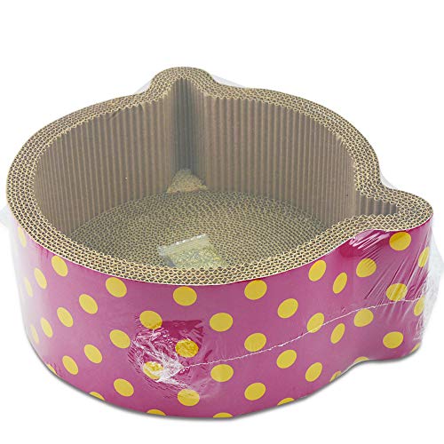 WFIZNB Papel Corrugado para Gato Orejas Redondo Gato rascador cartón Gato casa rascador casa Caliente casa Suministros para Mascotas