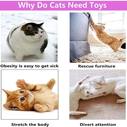 Widream Juguete para Gatos Raton, Juguete para Gatos con Cola de Plumas, Juguetes Interactivos para Gatos, Juguete de Inteligencia para Gatos, para Gatos, Perros y Mascotas