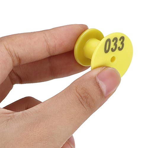 Wifehelper Livestock – 100 Piezas de plástico para el oído, número de Oreja, número de Ganado, número de Orejas, Marca de Marca, Accesorios para Cerdos, ovejas, Vacas, Etiquetas de identificación