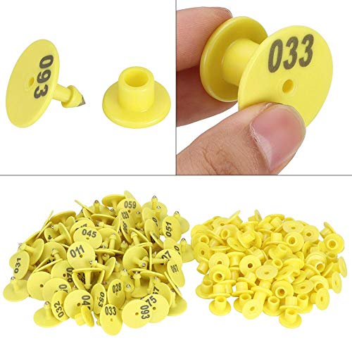 Wifehelper Livestock – 100 Piezas de plástico para el oído, número de Oreja, número de Ganado, número de Orejas, Marca de Marca, Accesorios para Cerdos, ovejas, Vacas, Etiquetas de identificación