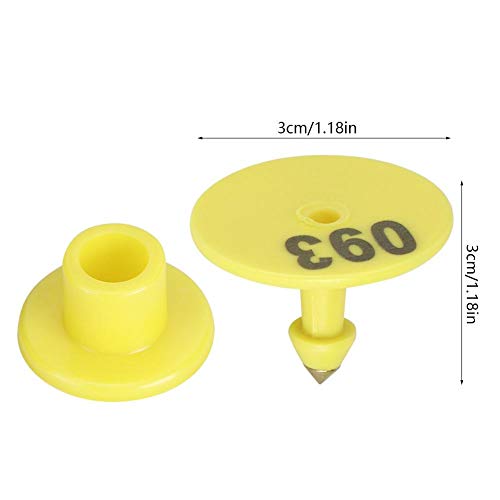 Wifehelper Livestock – 100 Piezas de plástico para el oído, número de Oreja, número de Ganado, número de Orejas, Marca de Marca, Accesorios para Cerdos, ovejas, Vacas, Etiquetas de identificación