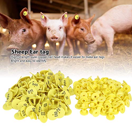 Wifehelper Livestock – 100 Piezas de plástico para el oído, número de Oreja, número de Ganado, número de Orejas, Marca de Marca, Accesorios para Cerdos, ovejas, Vacas, Etiquetas de identificación