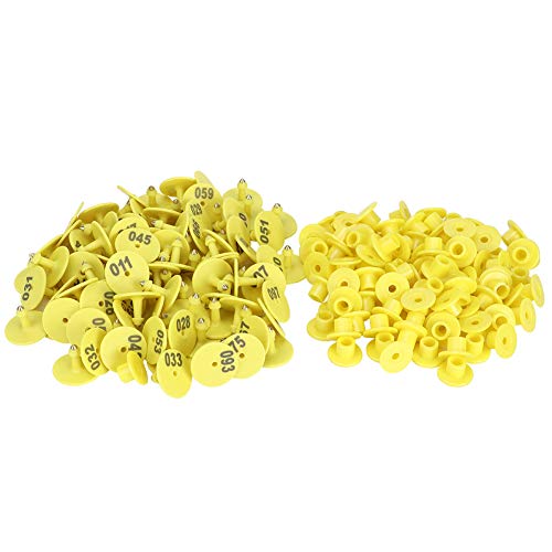 Wifehelper Livestock – 100 Piezas de plástico para el oído, número de Oreja, número de Ganado, número de Orejas, Marca de Marca, Accesorios para Cerdos, ovejas, Vacas, Etiquetas de identificación