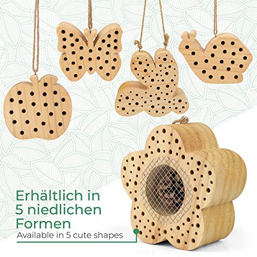 Wildlife Friend I Hotel Flower – Refugio para Insectos beneficiosos de Madera Natural, Hotel de Insectos, casa de Insectos para Control Natural de plagas