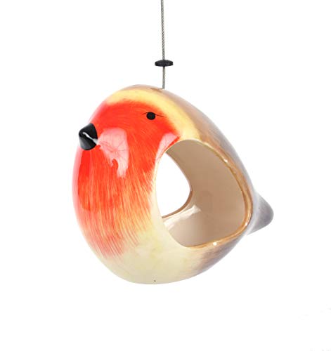 Wildlife World - Comedero para petirrojos (cerámica), Color Rojo y Amarillo