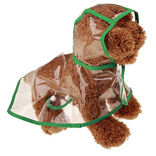 wirlsweal Pet Perro Cachorro Impermeable Chaqueta Impermeable Ropa de Lluvia Transparente Botones Capucha Naranja SG