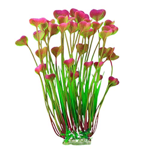 wirlsweal Simulación en Forma de corazón Plantas de Agua pecera Acuario Paisaje Rosa