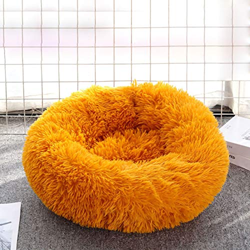 wirlsweal Súper Suave Lavable Largo Peluche Perro Cachorro Gato Redondo Perrera cojín Mascota Azul 50 cm