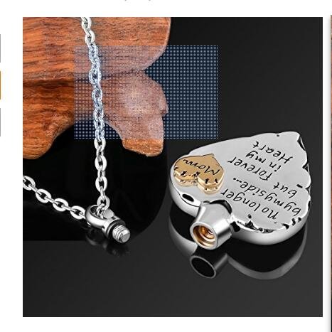 WK - Collar conmemorativo para mamá, papá, mascota, ya no por mi lado para siempre en mi corazón cremación colgante joyería
