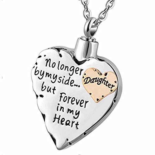 WK - Collar conmemorativo para mamá, papá, mascota, ya no por mi lado para siempre en mi corazón cremación colgante joyería