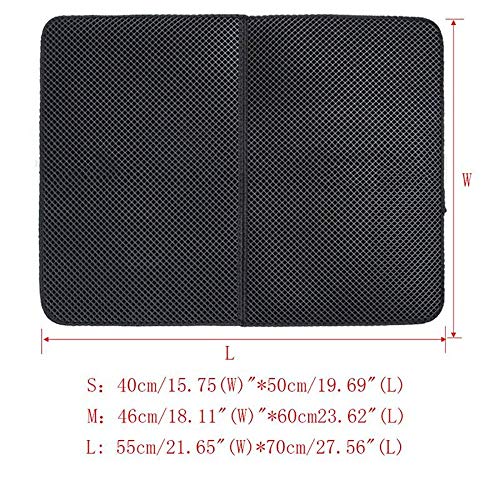 WMPRTT Alfombrilla para Arena para Gatos, Alfombrilla para Arena Resistente al Agua Duradera, Alfombrilla para Mascotas para Perros pequeños de Gatito (30X30cm,Black)