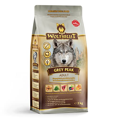 Wolfsblut Grey Peak Adult, Alimento Deshidratado para Perro, Sabor Cabra y Boniato- 2 kg
