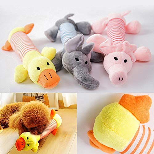 WOOAI Juguete para Perros Perros, Gatos, Felpa Squeak Sound Pet Puppy Chew Squeaker Squeaky Plush Sound Duck Pig & Elephant Toys New 7, Estilo 1,25CM