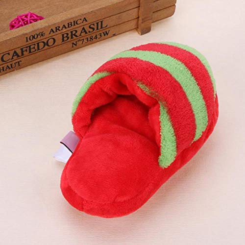 WOOAI Pet Dog Squeak Plush Toys Slipper Shaped Sound Chew Play Toy para Gatos domésticos Puppy Teeth Cleaning Funny Squeaker Toy Dog Products, 12, como en la Imagen