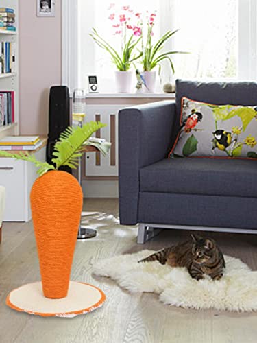 Wood.L Rascador para Gatos | Poste de Zanahoria para Gatos | Rascadores para Gatos de Interior | Juguete de Sisal Natural para Gatos para Satisfacer el Instinto de Garras de los Gatos