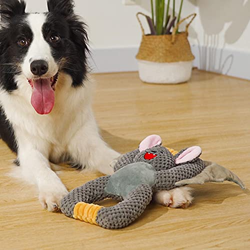 WOTEG Juguetes de Peluche para Perros, Juguetes de Peluche para Perros con Forma de murciélago, Lindos Juguetes para Masticar Perros chillones, para Cachorros, Perros pequeños, medianos y Grandes