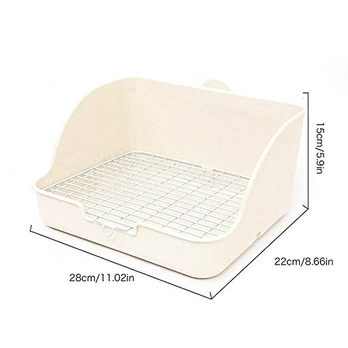 WPCASE Arenero para Gatos Arenero Gatos Red Inferior del Alambre del Retrete del Conejo Prevenir La Caja De Arena Abierta del Orinal del Conejito del Aerosol Urinario White