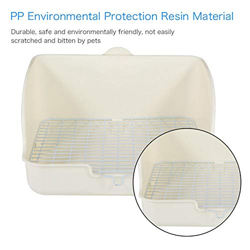 WPCASE Arenero para Gatos Arenero Gatos Red Inferior del Alambre del Retrete del Conejo Prevenir La Caja De Arena Abierta del Orinal del Conejito del Aerosol Urinario White