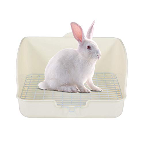 WPCASE Arenero para Gatos Arenero Gatos Red Inferior del Alambre del Retrete del Conejo Prevenir La Caja De Arena Abierta del Orinal del Conejito del Aerosol Urinario White