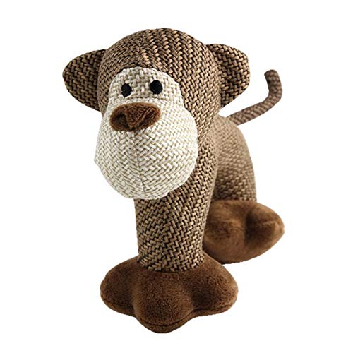 WPCASE Peluche Perro Pequeño Juguetes para Perros Mono Elefante Oveja Juguetes Blandos Regalos Chirriantes para Perros Juguete Molar Resistente A Las Mordeduras Monkey