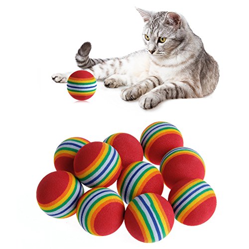 Wrubxvcd - 10 Unidades de Espuma de Colores arcoíris, búsqueda de Pelotas de Entrenamiento Interactivo para Perro, Juguete de búsqueda de Pelotas