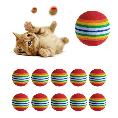 Wrubxvcd - 10 Unidades de Espuma de Colores arcoíris, búsqueda de Pelotas de Entrenamiento Interactivo para Perro, Juguete de búsqueda de Pelotas