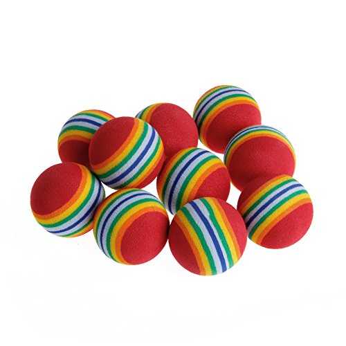 Wrubxvcd - 10 Unidades de Espuma de Colores arcoíris, búsqueda de Pelotas de Entrenamiento Interactivo para Perro, Juguete de búsqueda de Pelotas