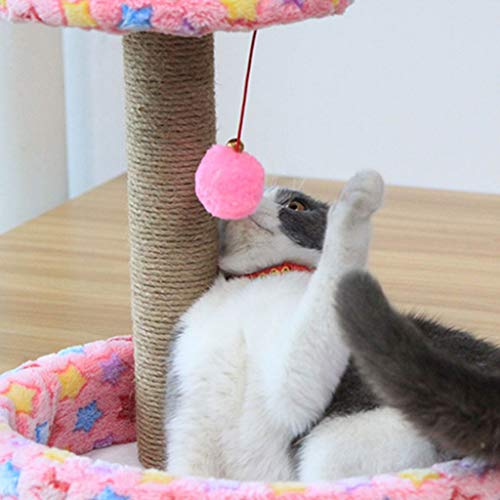 WSJF Cat Cat Juguetes Interactivos Rascar La Alfombra Gato De Salto Plataforma De Sisal Gato Molienda Uña De Gato Que Rasguña La Columna Animal Doméstico del Juguete con La Pequeña Bola (Color : A)