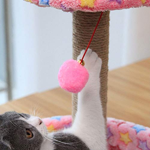 WSJF Cat Cat Juguetes Interactivos Rascar La Alfombra Gato De Salto Plataforma De Sisal Gato Molienda Uña De Gato Que Rasguña La Columna Animal Doméstico del Juguete con La Pequeña Bola (Color : A)