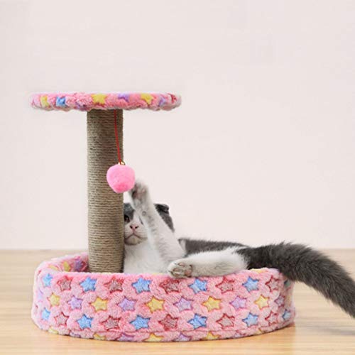 WSJF Cat Cat Juguetes Interactivos Rascar La Alfombra Gato De Salto Plataforma De Sisal Gato Molienda Uña De Gato Que Rasguña La Columna Animal Doméstico del Juguete con La Pequeña Bola (Color : A)