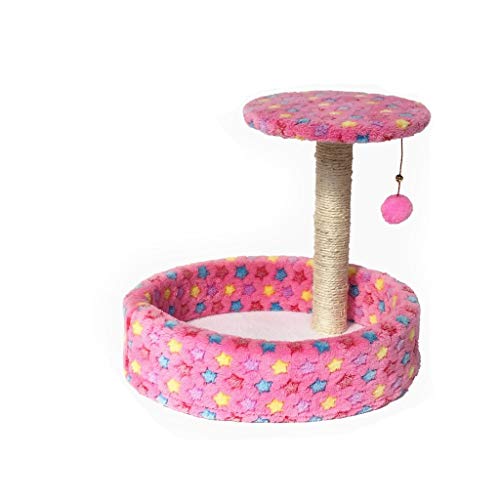 WSJF Cat Cat Juguetes Interactivos Rascar La Alfombra Gato De Salto Plataforma De Sisal Gato Molienda Uña De Gato Que Rasguña La Columna Animal Doméstico del Juguete con La Pequeña Bola (Color : A)