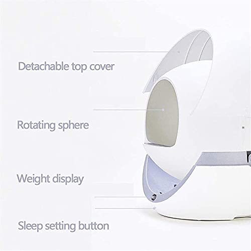 WSVULLD Caja de Arena de Gato de Limpieza Personal, Inodoro fácil de Limpiar para su Gato, prevenir efectivamente el Olor, silenciar y bajo Consumo, brindar Consuelo Todo el día para los Gatitos