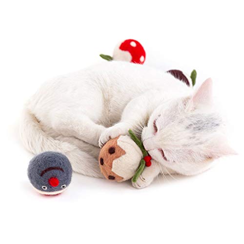 WT-DDJJK Bolas de Gatito, Bolas de Lana de Gato, Fieltro de Lana, Oveja, Pollo, Juguetes navideños para Gatito Que Juega a perseguir