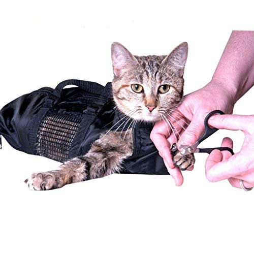 WT-DDJJK Paquete de Almacenamiento, Bolsa de Aseo para Gatos Bolsa de sujeción Mediana para Gatos + bozal para Gatos Gratis de Downtown Pet Bolsa de baño portátil y Duradera para Gatos