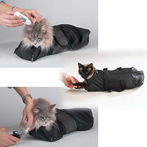 WT-DDJJK Paquete de Almacenamiento, Bolsa de Aseo para Gatos Bolsa de sujeción Mediana para Gatos + bozal para Gatos Gratis de Downtown Pet Bolsa de baño portátil y Duradera para Gatos