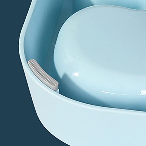 Wulivon Comedero de resina respetuosa con el medio ambiente, antiasfixia, cuenco para perros de gran capacidad, antivuelco, protección antideslizante para vértebras cervicales, color azul