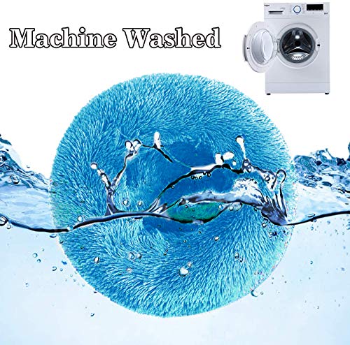 Wuudi Cama para mascotas, cama para perro, cama redonda para gato, almohada para perro, sofá para perro, lavable, antideslizante, apto para gatos y perros de 50 cm (azul)